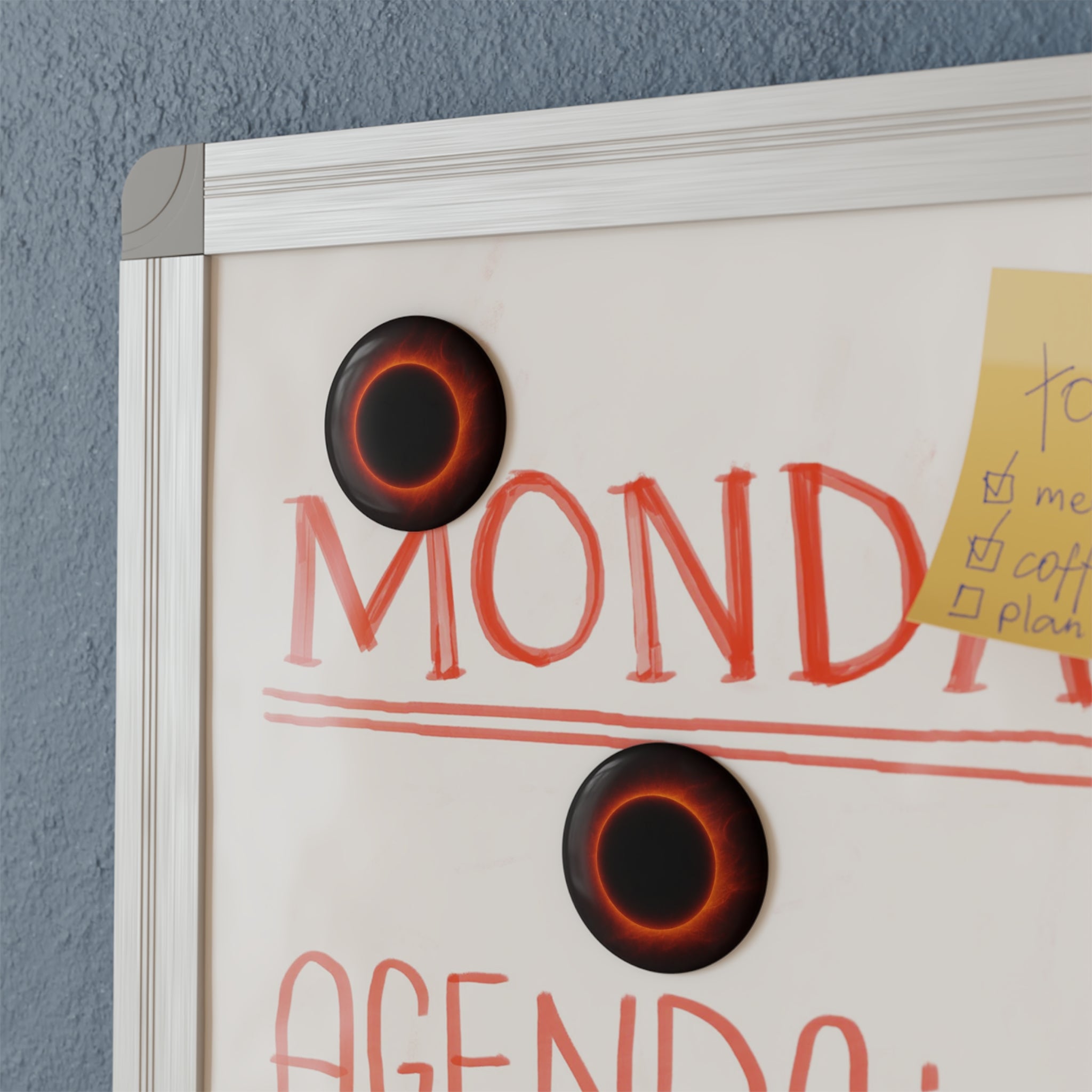 Solar Eclipse Button Magnet — Fiery Ring Round Magnet for Astronomy Fans