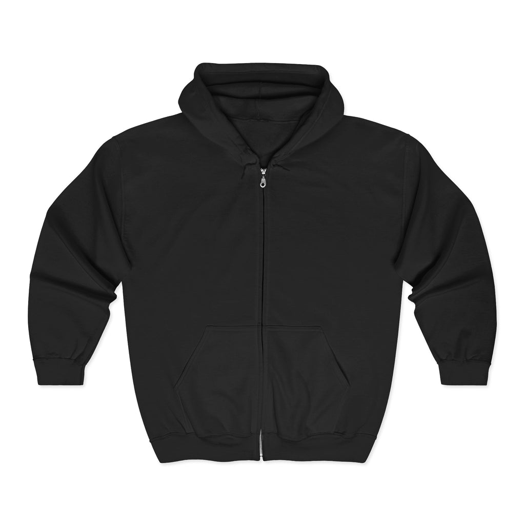 New York Skyline Zip Hoodie — Retro Sunset Cityscape "New York 90s"