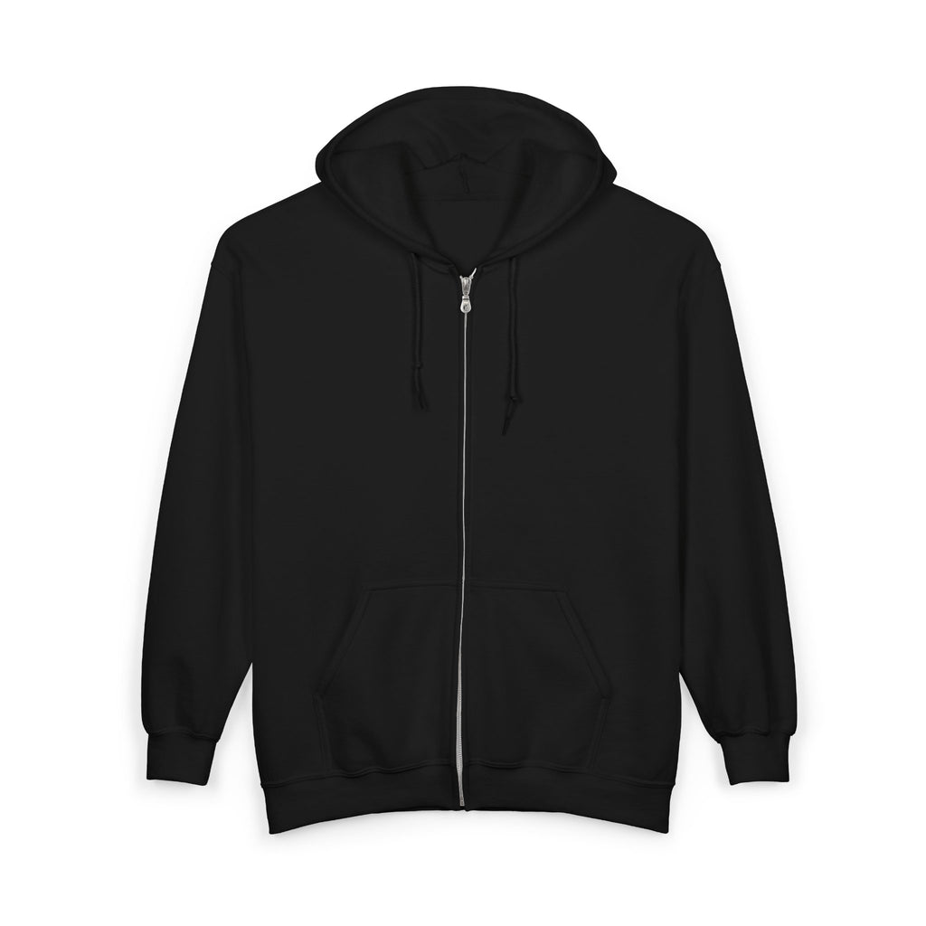New York Skyline Zip Hoodie — Retro Sunset Cityscape "New York 90s"