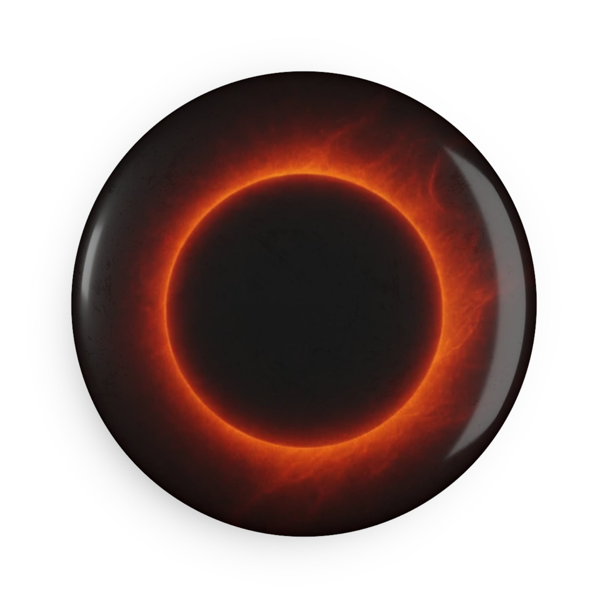 Solar Eclipse Button Magnet — Fiery Ring Round Magnet for Astronomy Fans